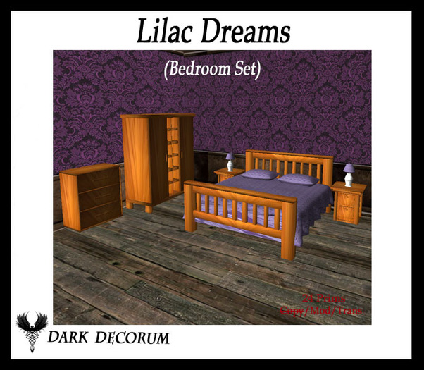 Second Life Marketplace Luxury Lilac Dreams Bedroom Set